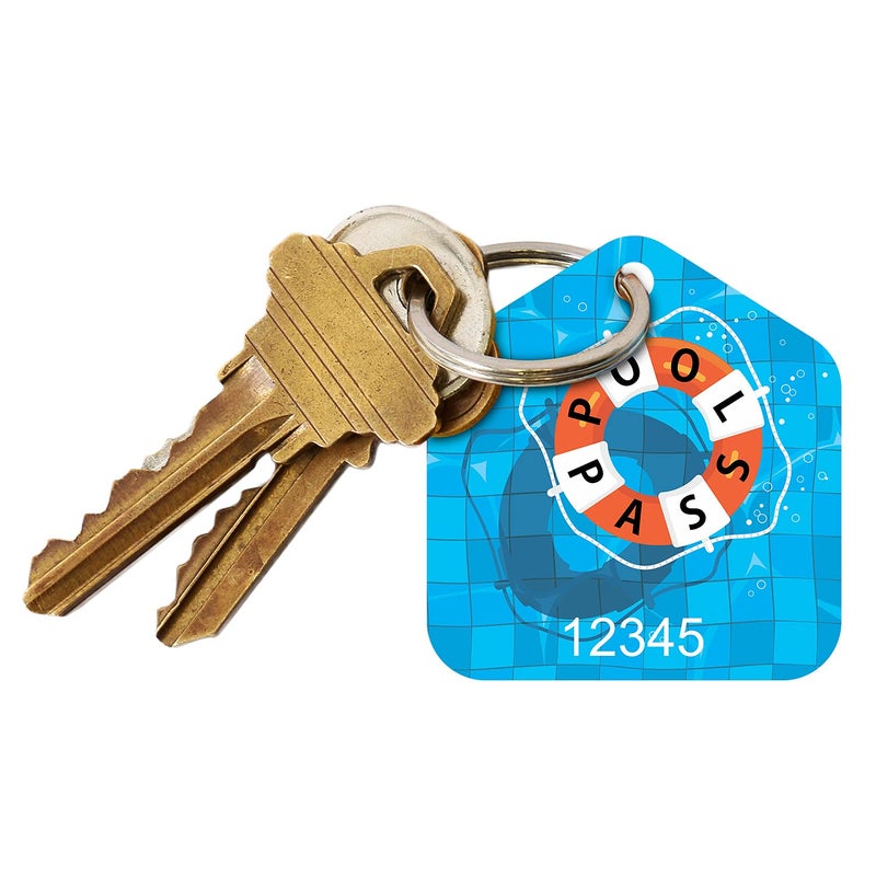 SmartSign (Pack of 100) 1.875 x 1.75 inch â€œPool Passâ€ Tags with Consecutive Numbering, Pre-Punched Hole, Digitally Printed, 35 mil Plastic, Multicolor, Made in USA - Image 3